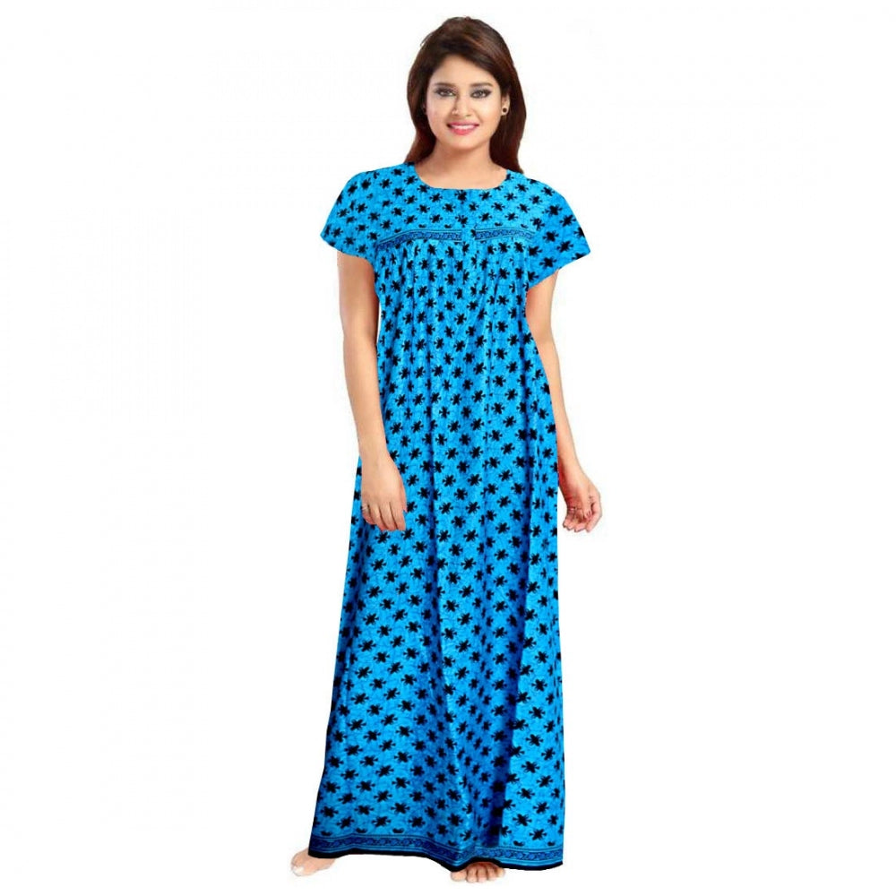 Ranili Cotton Printed Maxi Nighty