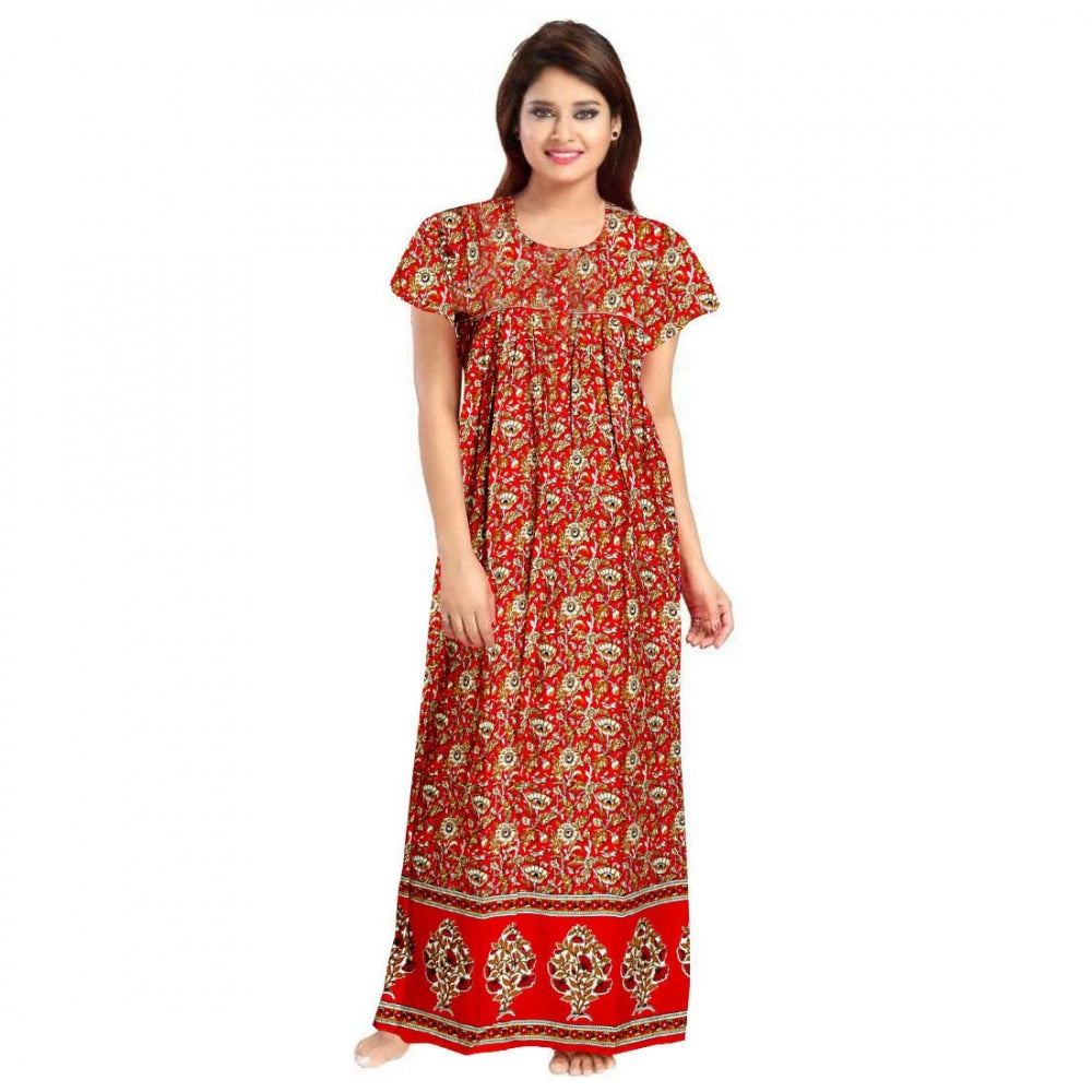 Ranili Cotton Printed Maxi Nighty