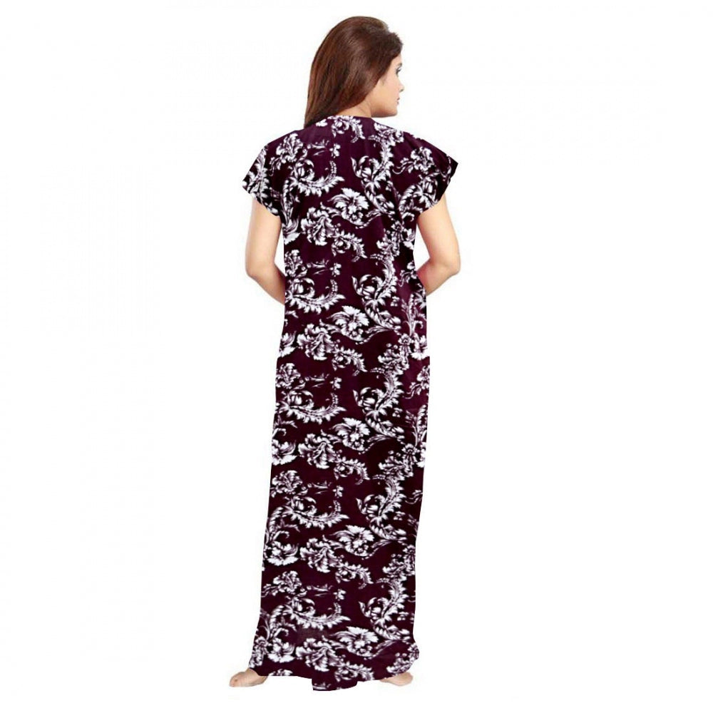 Ranili Cotton Printed Maxi Nighty