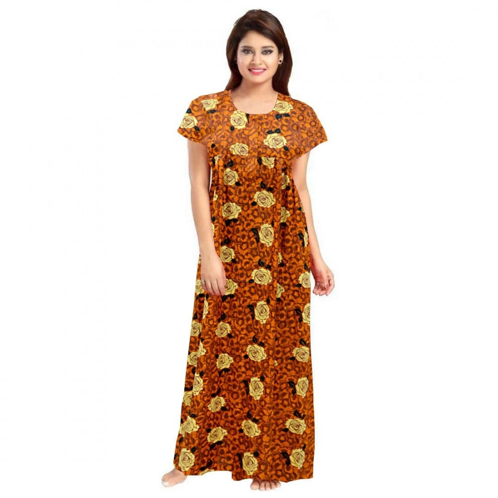 Ranili Cotton Printed Maxi Nighty