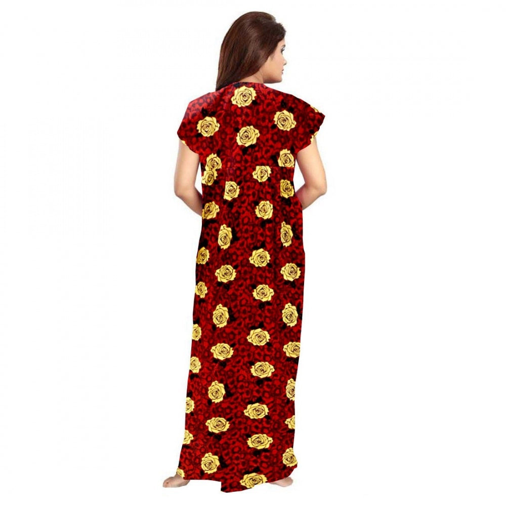 Ranili Cotton Printed Maxi Nighty