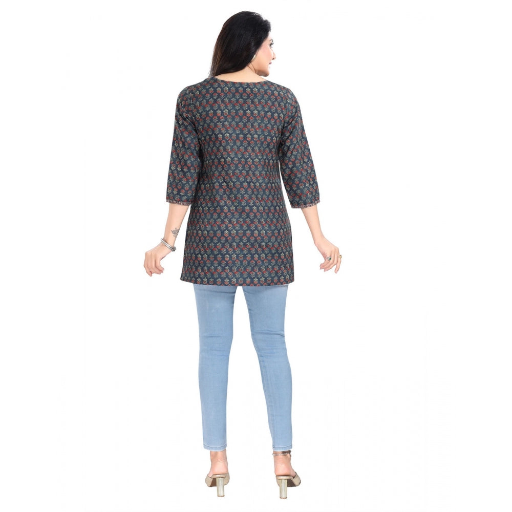 Ranili 3/4th Sleeve Viscose Blend Tunic Short Top