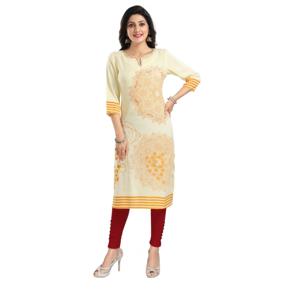 Ranili 3/4th Sleeve Viscose Blend Tunic Long Kurti