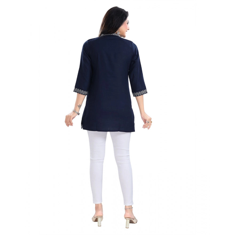 Ranili 3/4th Sleeve Viscose Tunic Short Top