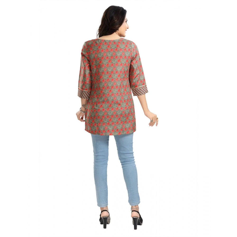 Ranili 3/4th Sleeve Viscose Blend Tunic Short Top