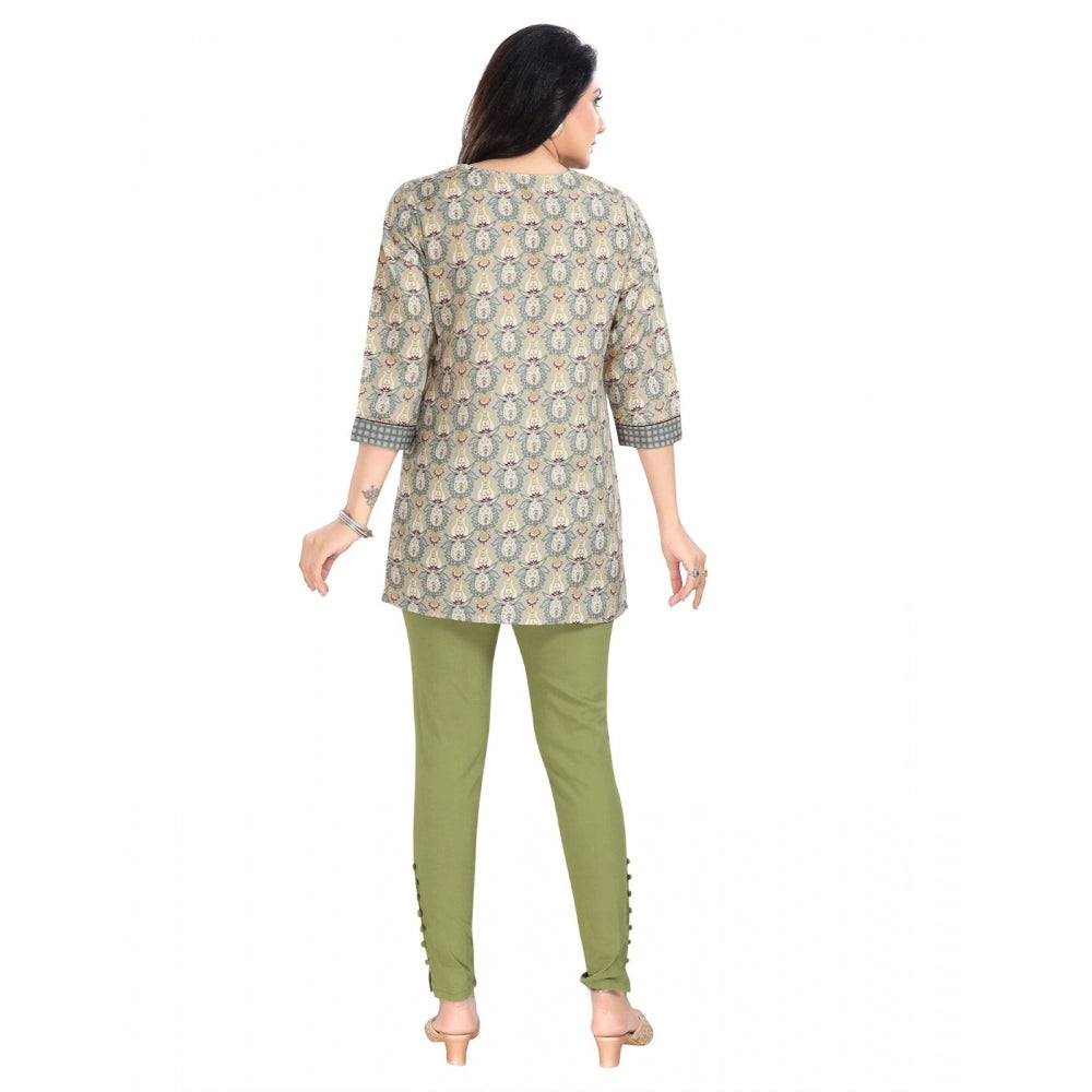 Ranili 3/4th Sleeve Viscose Blend Tunic Short Top