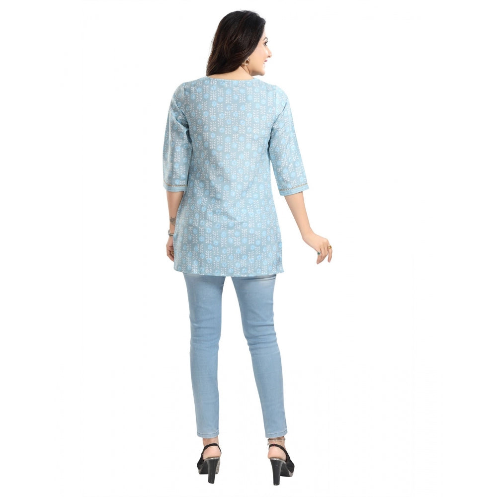 Ranili 3/4th Sleeve Viscose Blend Tunic Short Top