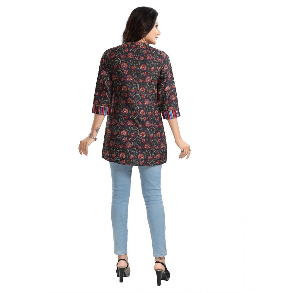 Ranili 3/4th Sleeve Viscose Blend Tunic Short Top