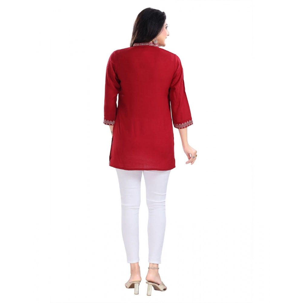 Ranili 3/4th Sleeve Viscose Tunic Short Top