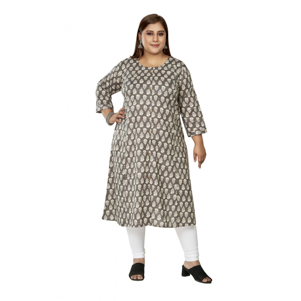 Ranili Casual 3/4th Sleeve Printed Pure Cotton Prince Cut A-line Kurti