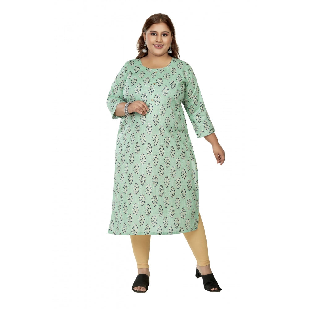 Ranili Casual 3/4th Sleeve Golden Foil Printed Pure Cotton Straight Kurti