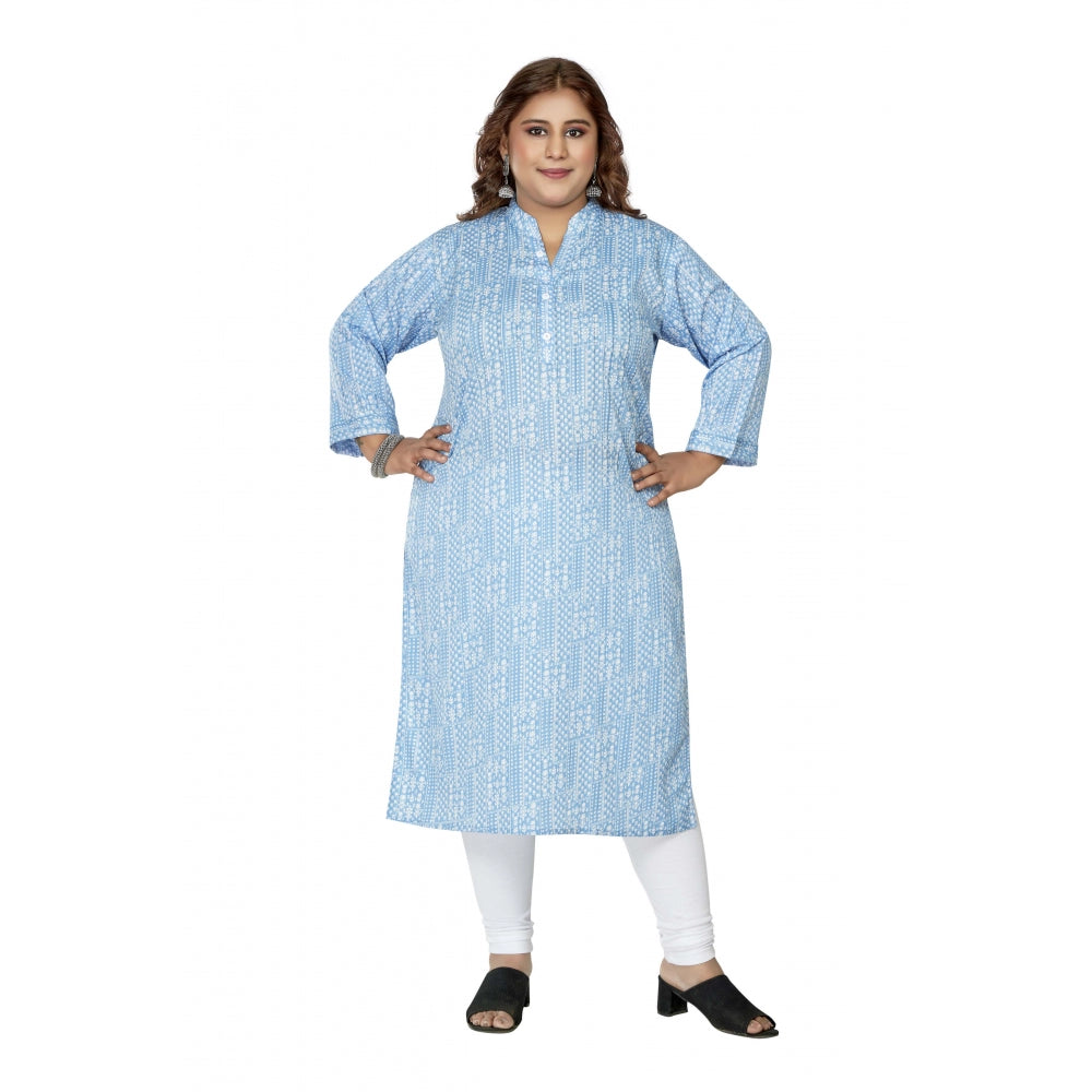 Ranili Casual 3/4th Sleeve Full Printed Imported Synthetix Straight Kurti