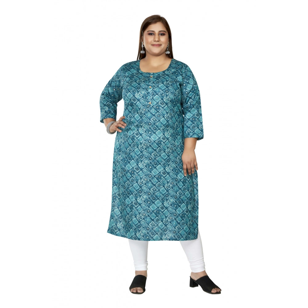 Ranili Casual 3/4th Sleeve Golden Foil Printed Capsule Cotton Straight Kurti