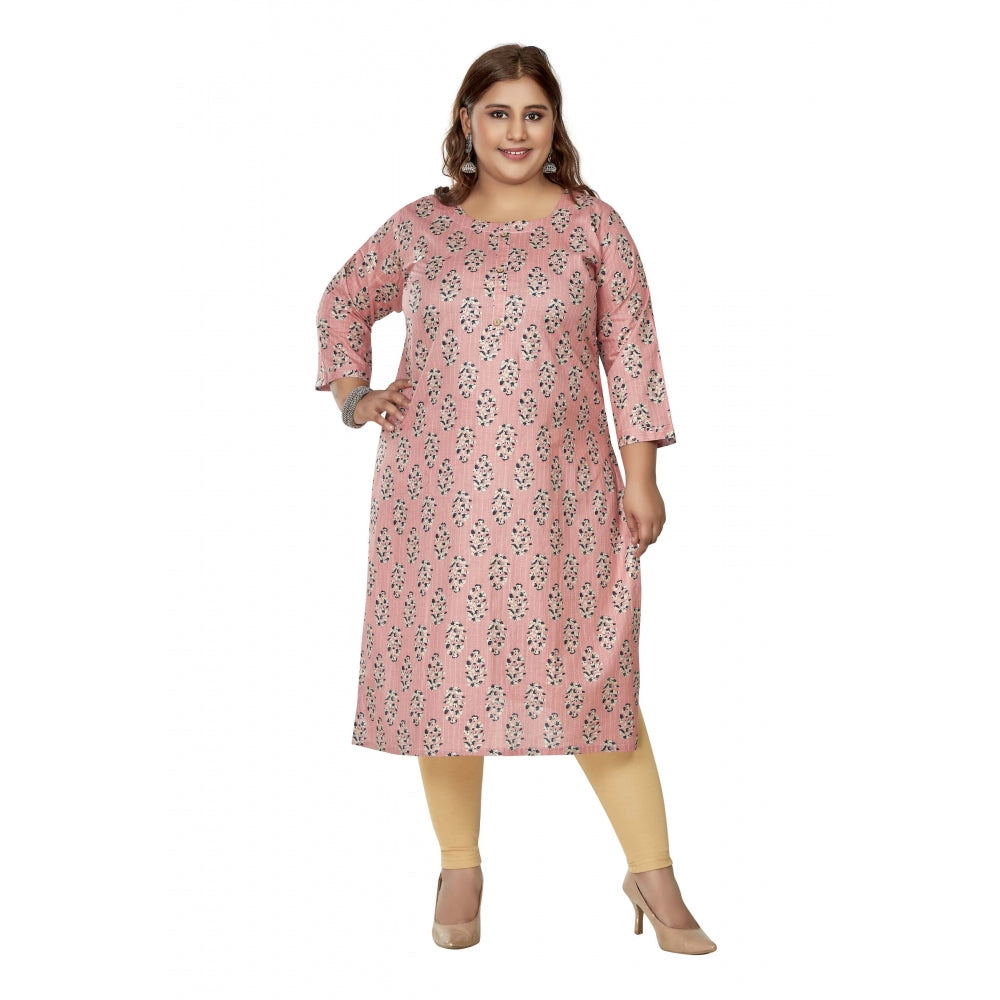 Ranili Casual 3/4th Sleeve Golden Foil Printed Pure Cotton Straight Kurti