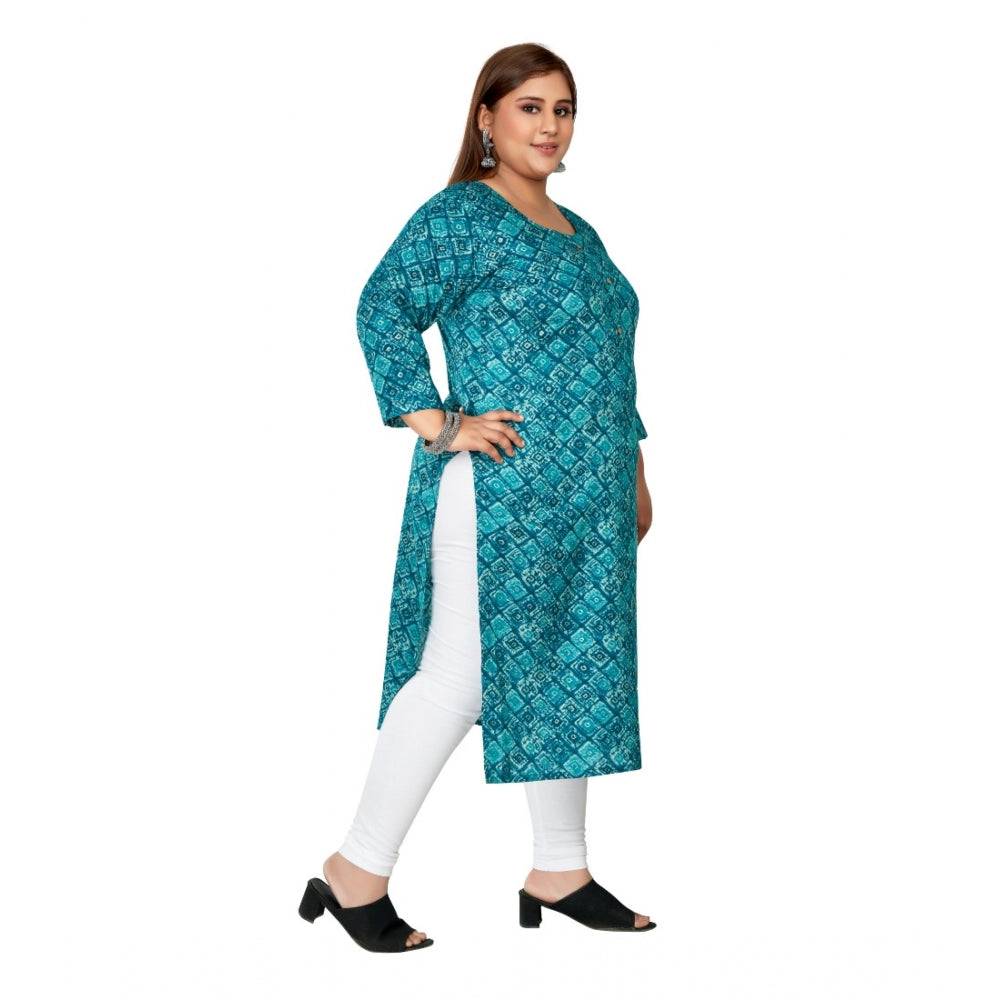 Ranili Casual 3/4th Sleeve Golden Foil Printed Capsule Cotton Straight Kurti