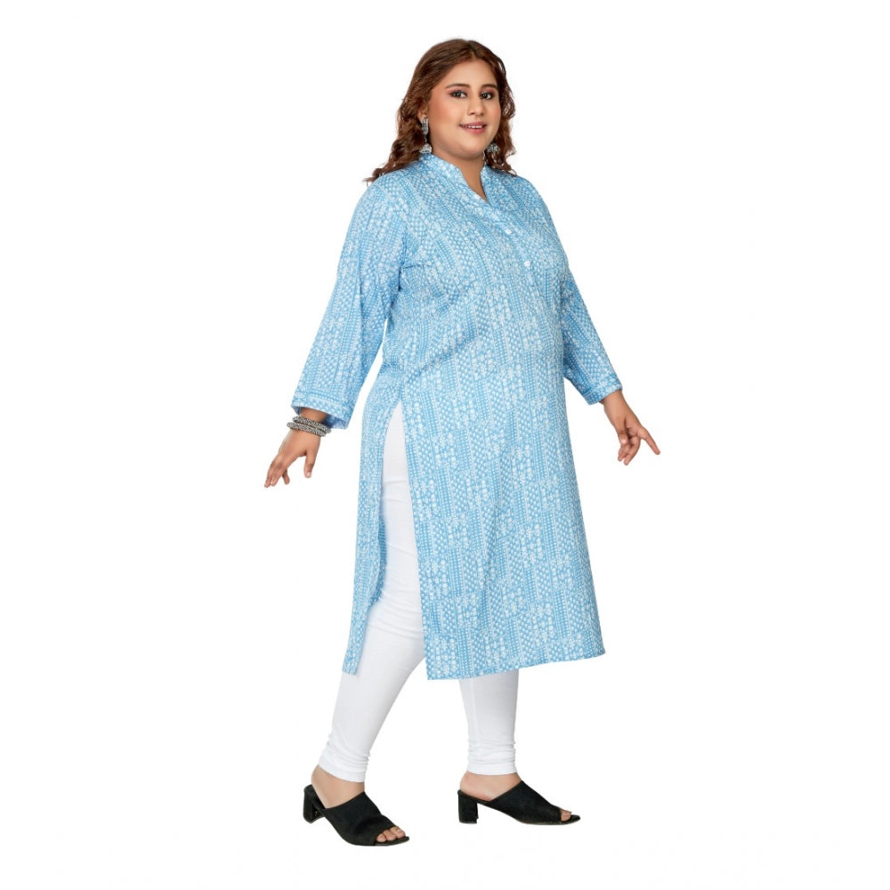 Ranili Casual 3/4th Sleeve Full Printed Imported Synthetix Straight Kurti