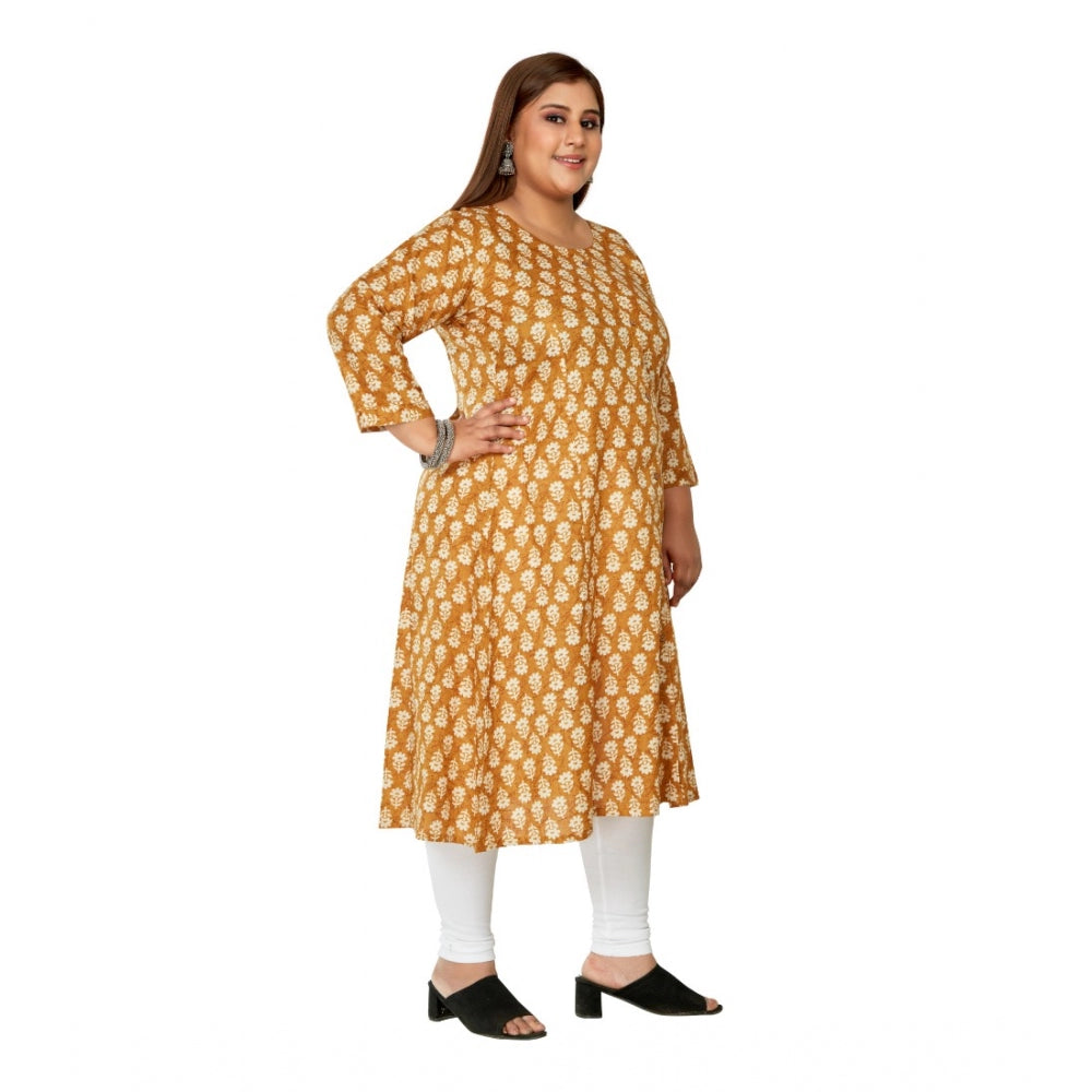 Ranili Casual 3/4th Sleeve Printed Pure Cotton Prince Cut A-line Kurti