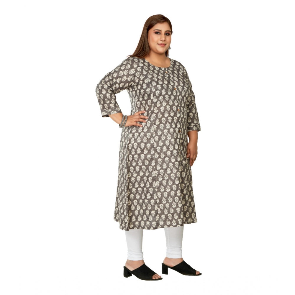 Ranili Casual 3/4th Sleeve Printed Pure Cotton Prince Cut A-line Kurti