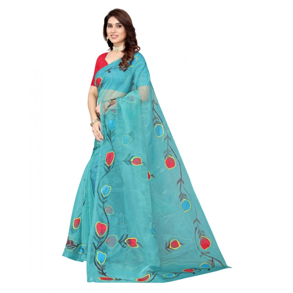 Ranili Organza Floral Pattern Sarees