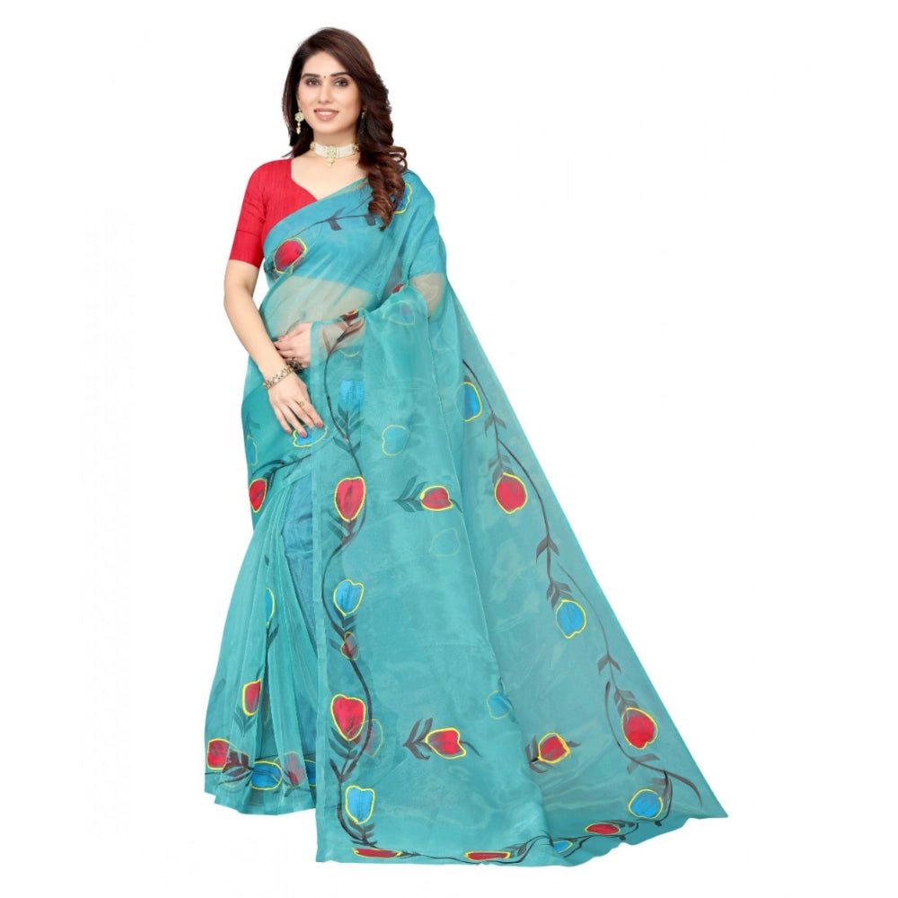 Ranili Organza Floral Pattern Sarees