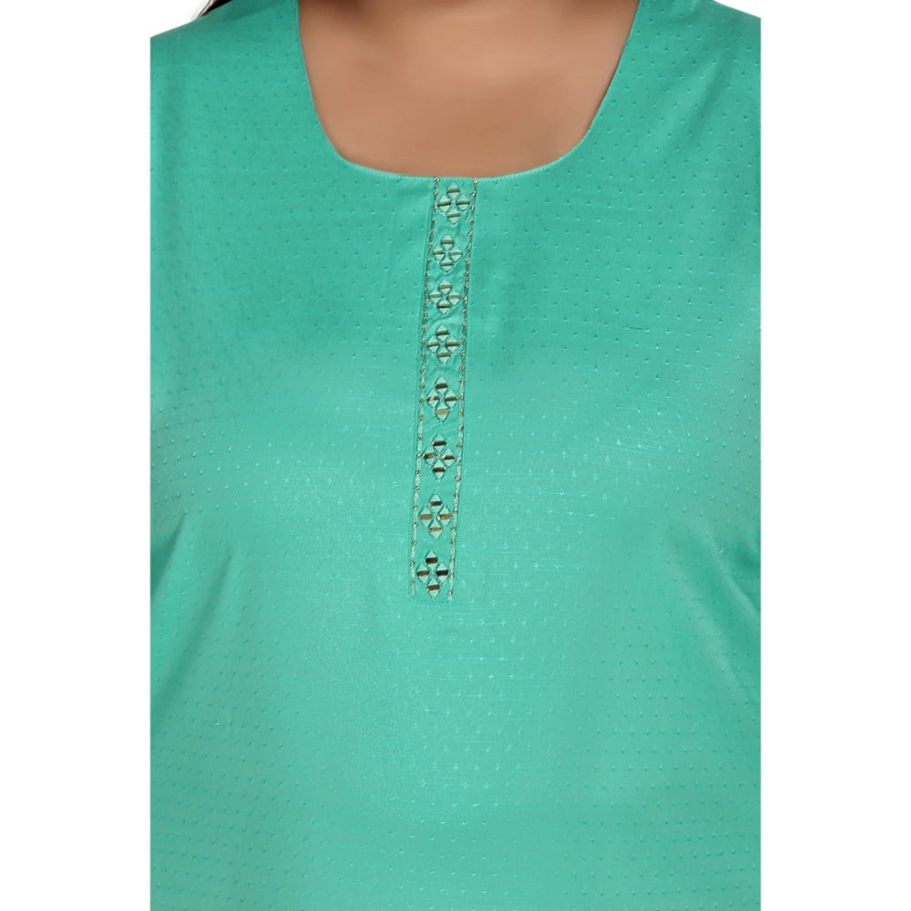Ranili Casual 3/4th Sleeve Rayon Mirror Embroidered Straight Kurti
