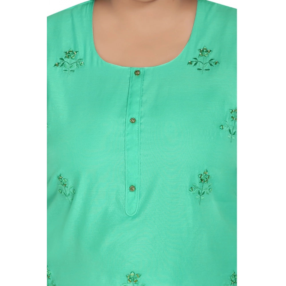 Ranili Casual 3/4th Sleeve Rayon Mirror Embroidered Straight Kurti