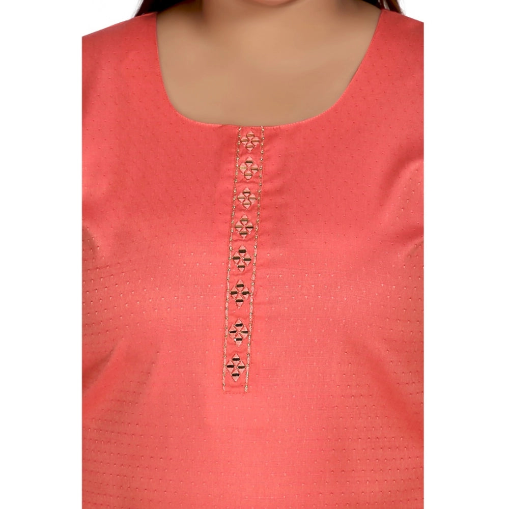 Ranili Casual 3/4th Sleeve Rayon Mirror Embroidered Straight Kurti