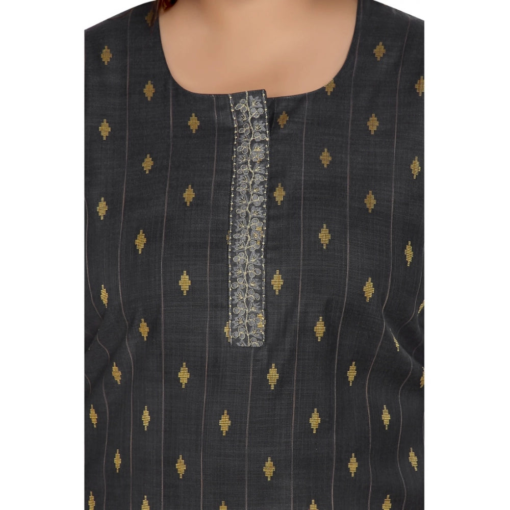 Ranili Casual 3/4th Sleeve Cotton Mix Golden Embroidered Straight Kurti
