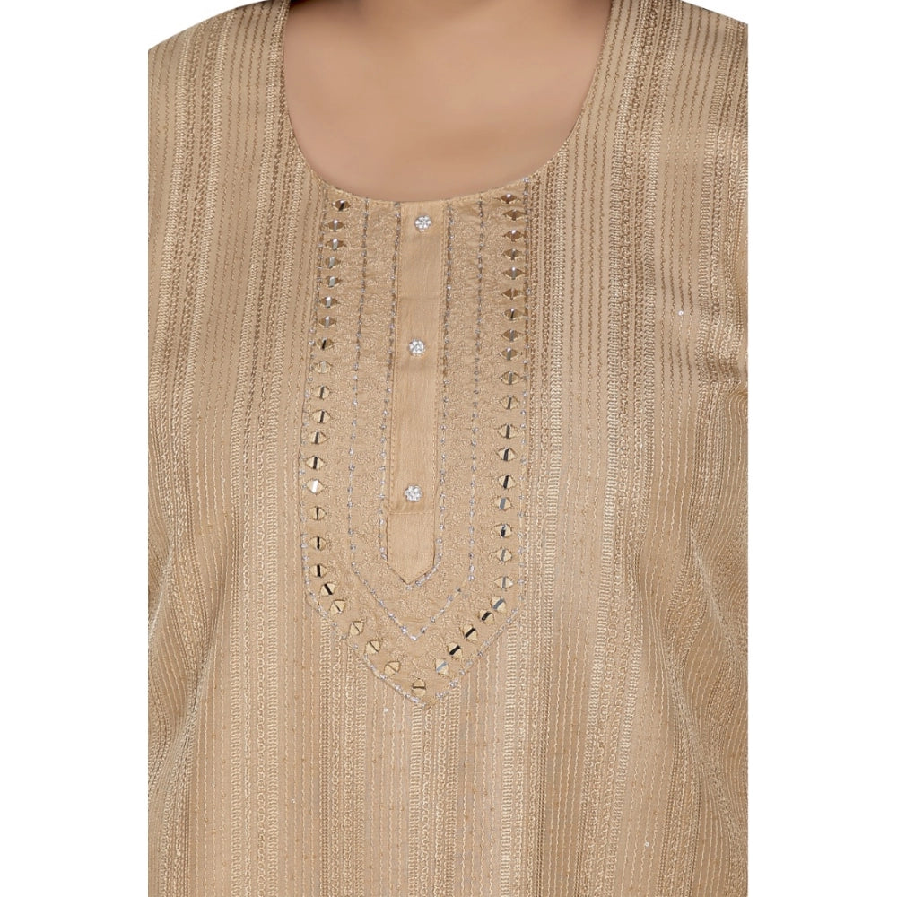 Ranili Casual 3/4th Sleeve Imported Fabric Self Embroidered Straight Kurti With Lining