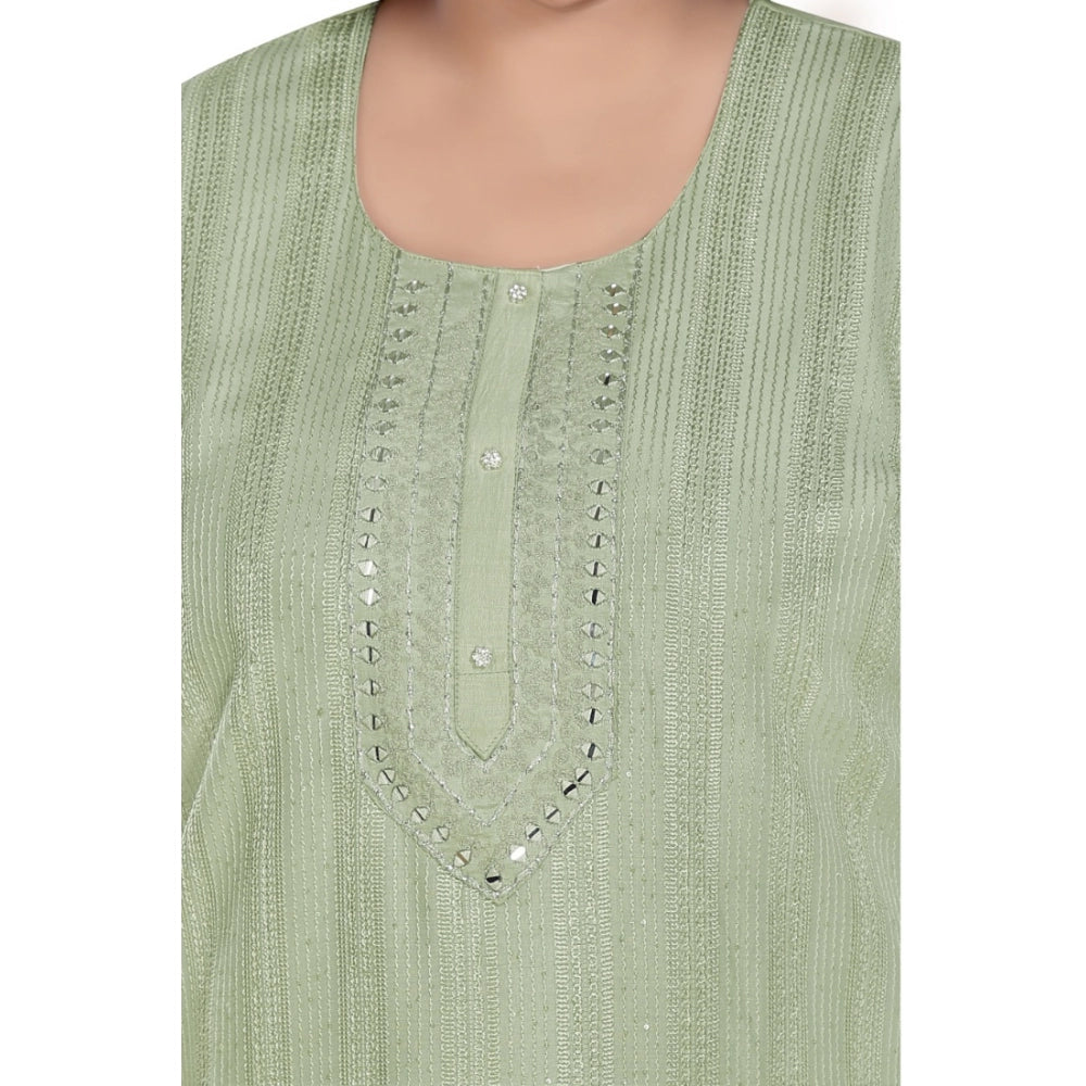 Ranili Casual 3/4th Sleeve Imported Fabric Self Embroidered Straight Kurti With Lining