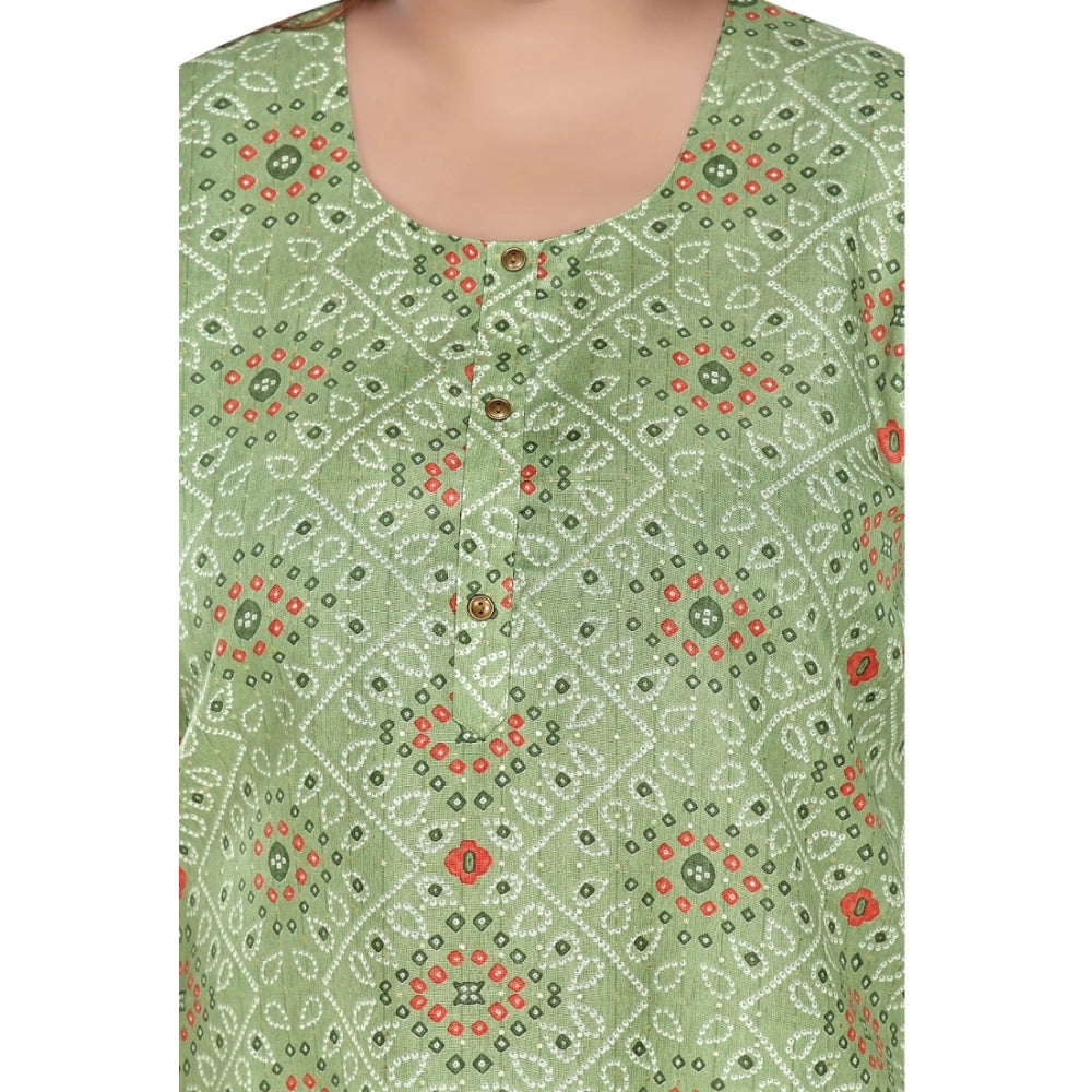 Ranili Casual 3/4th Sleeve Rayon Golden Foil Printed Straight Kurti