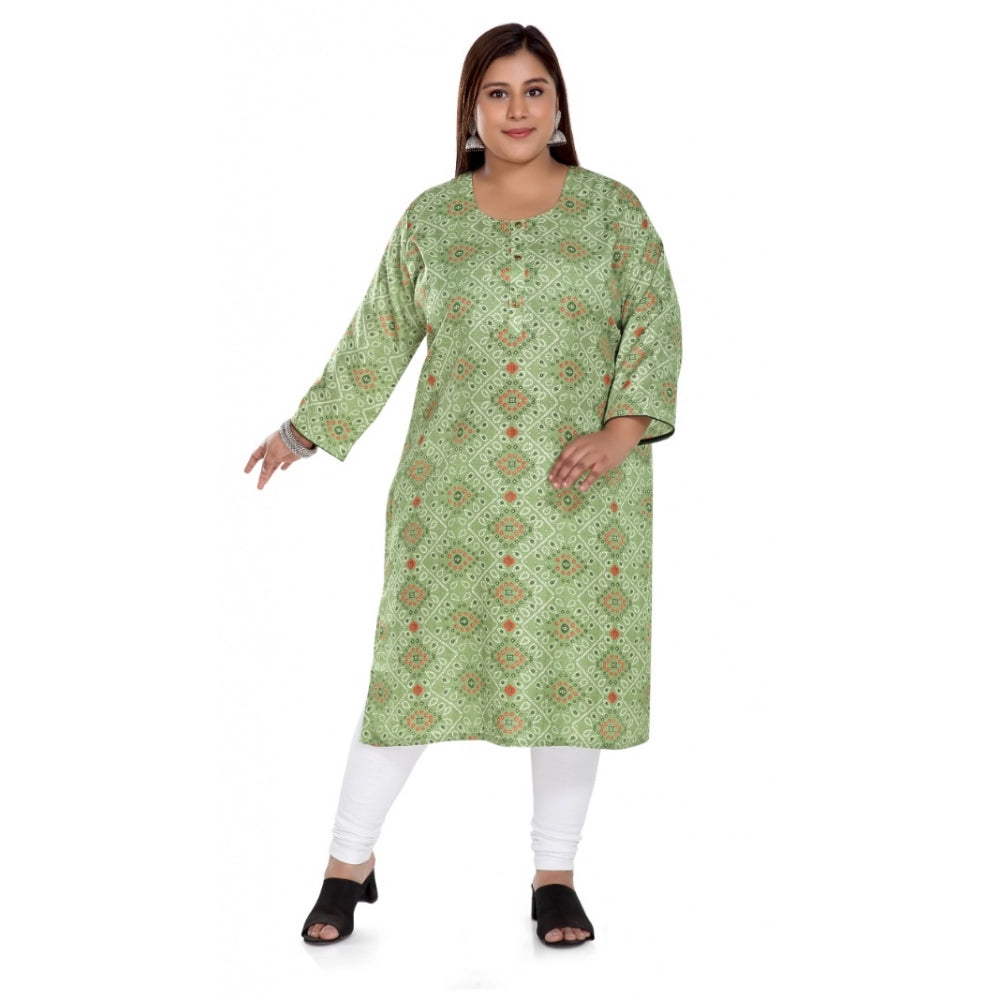 Ranili Casual 3/4th Sleeve Rayon Golden Foil Printed Straight Kurti