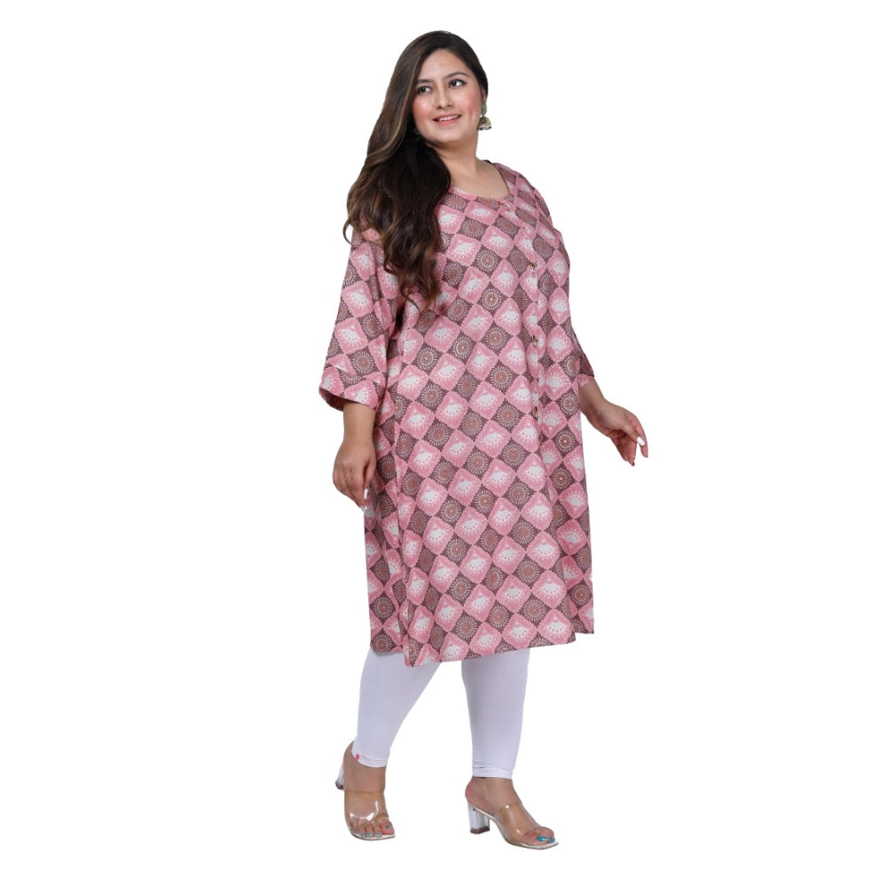 Ranili Office Wear Golden Foil Capsule A-line Kurti