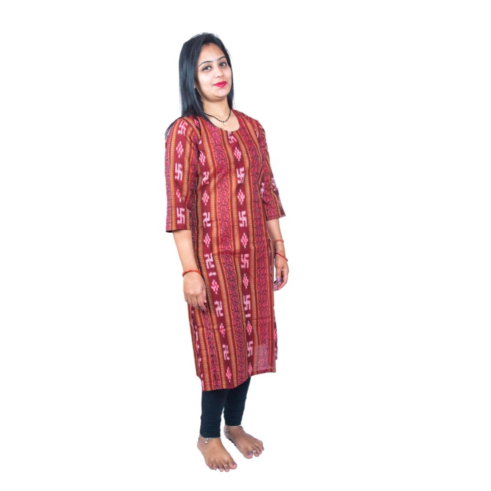 Ranili Sambalpuri Certified Handloom Pure Cotton Straight Kurti