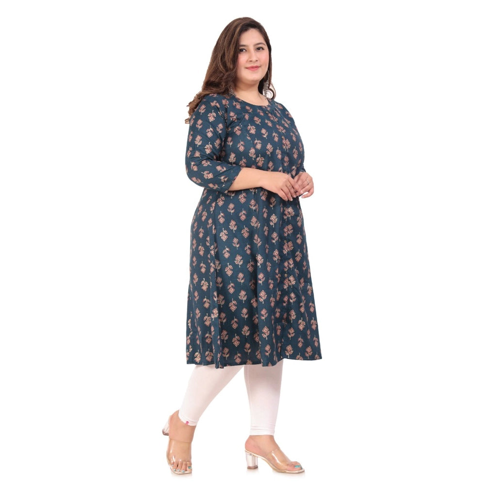 Ranili Office Wear Floral Printed Capsule Princess Cut Kurti
