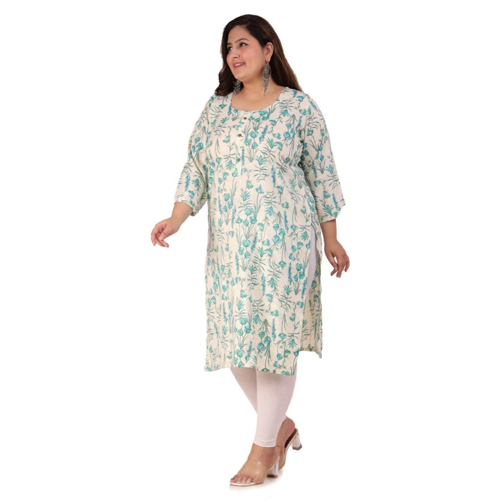 Ranili Office Wear Floral Printed Capsule Straight Kurti