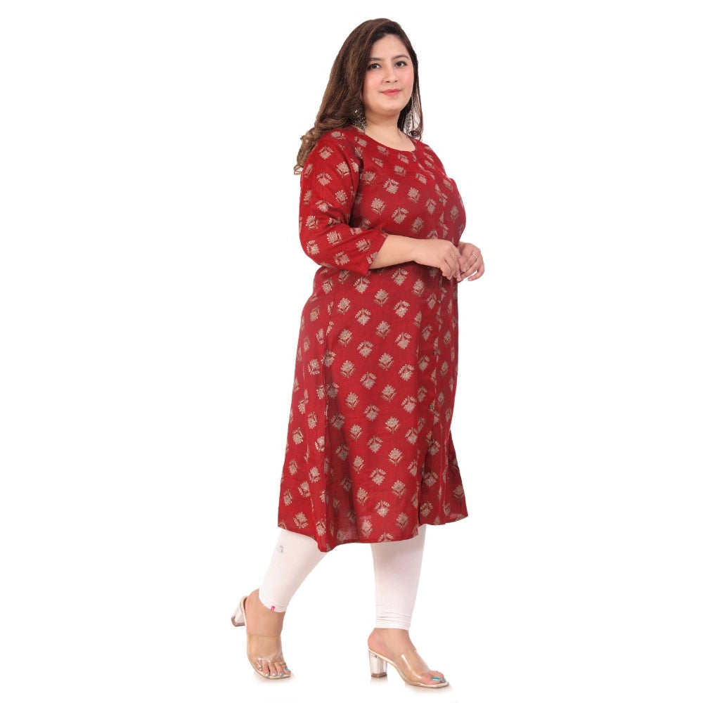 Ranili Office Wear Floral Printed Capsule A-line Kurti