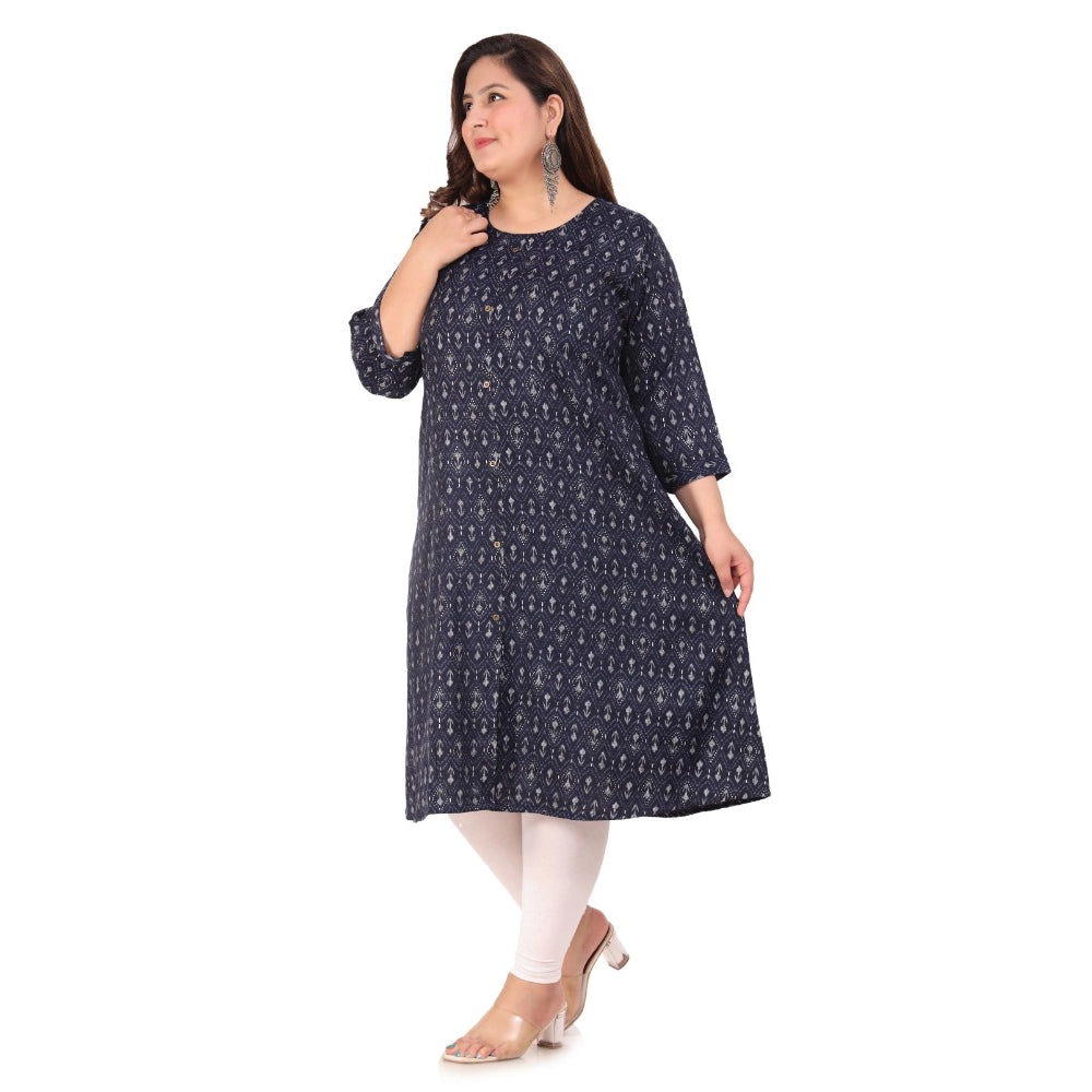 Ranili Office Wear Floral Printed Capsule A-line Kurti