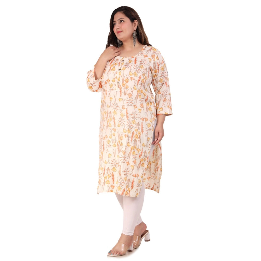 Ranili Office Wear Floral Printed Capsule Straight Kurti