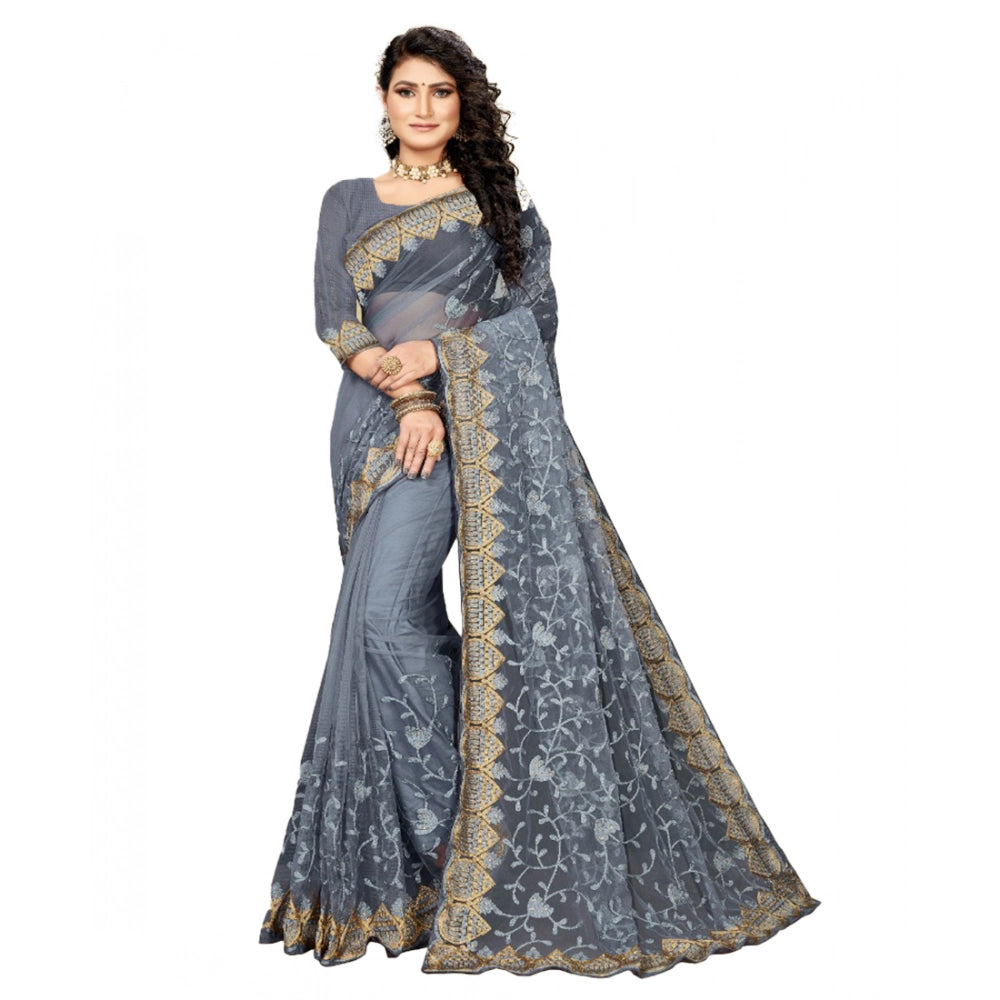 Ranili Net Saree With Blouse