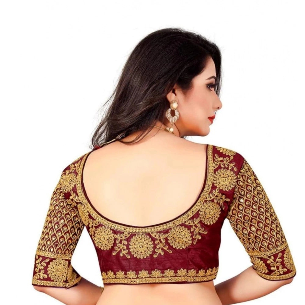 Ranili Half Sleeve Ultra Satin Readymade Blouse
