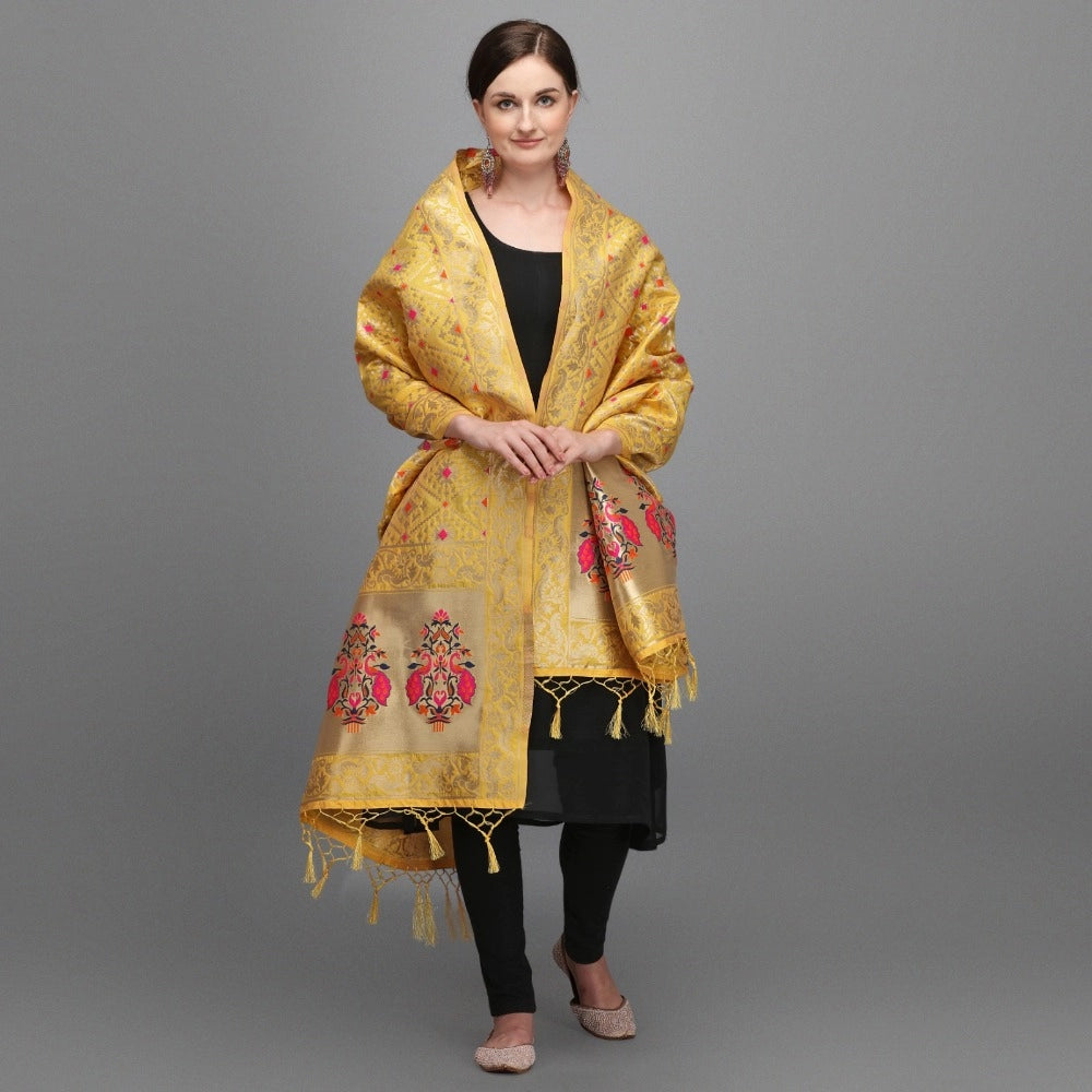 Ranili Silk Pure Zari Weaving Duppatta