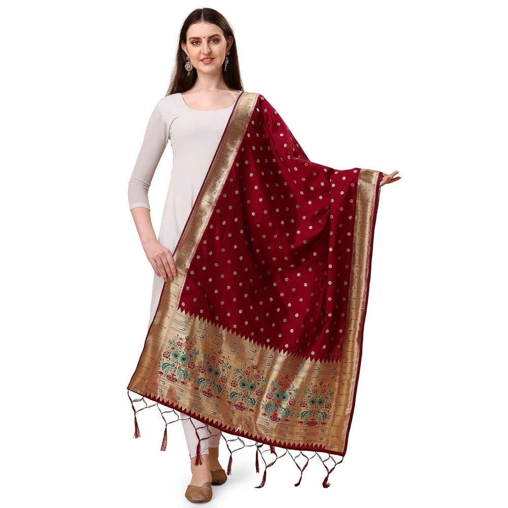 Ranili Silk Pure Zari Weaving Duppatta