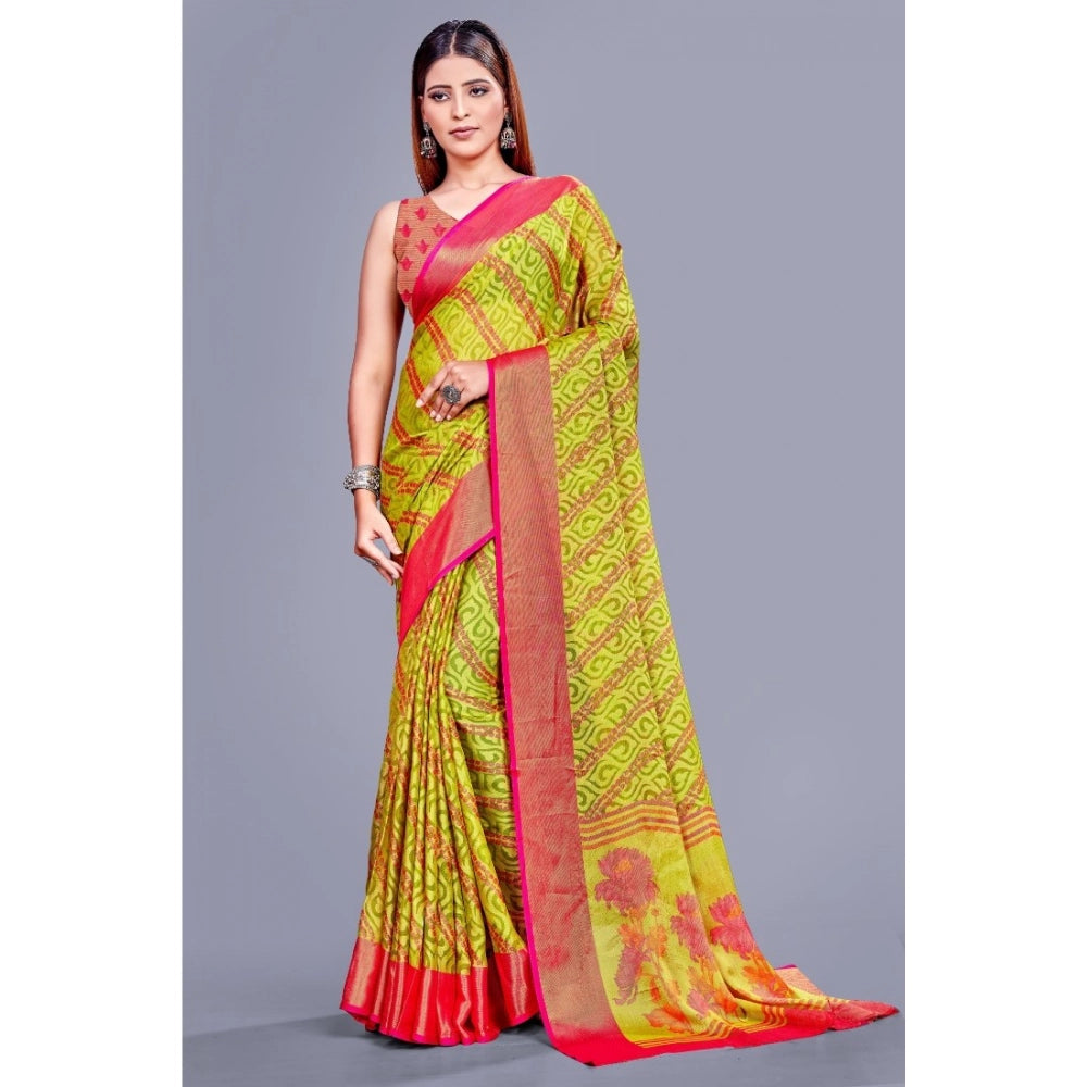 Ranili Viscose Rayon Printed Saree With Unstitched Blouse