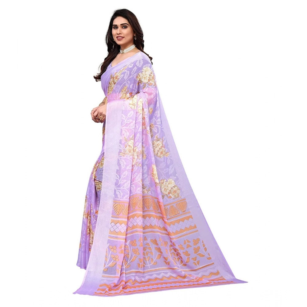 Ranili Viscose Rayon Printed Saree With Unstitched Blouse
