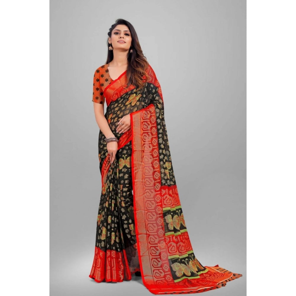 Ranili Viscose Rayon Printed Saree With Unstitched Blouse