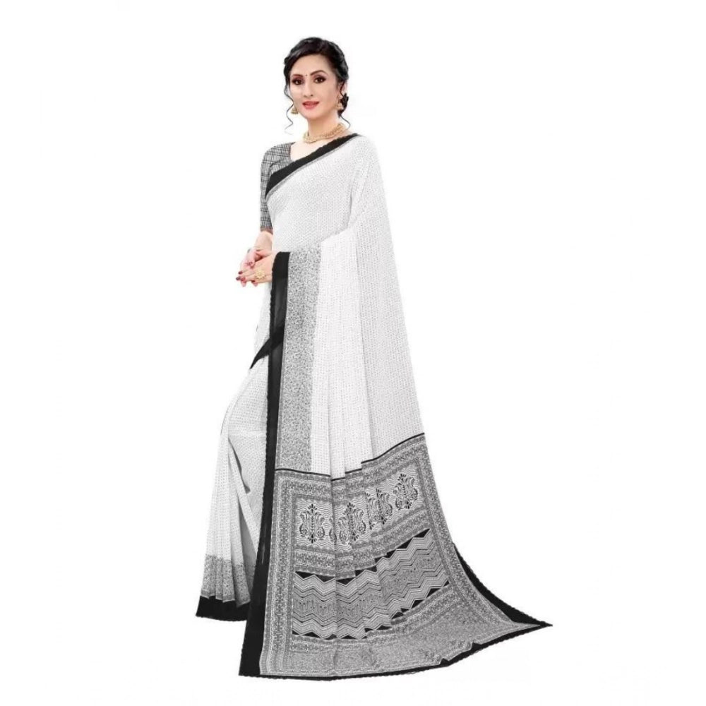 Ranili Georgette Printed Saree With Unstitched Blouse