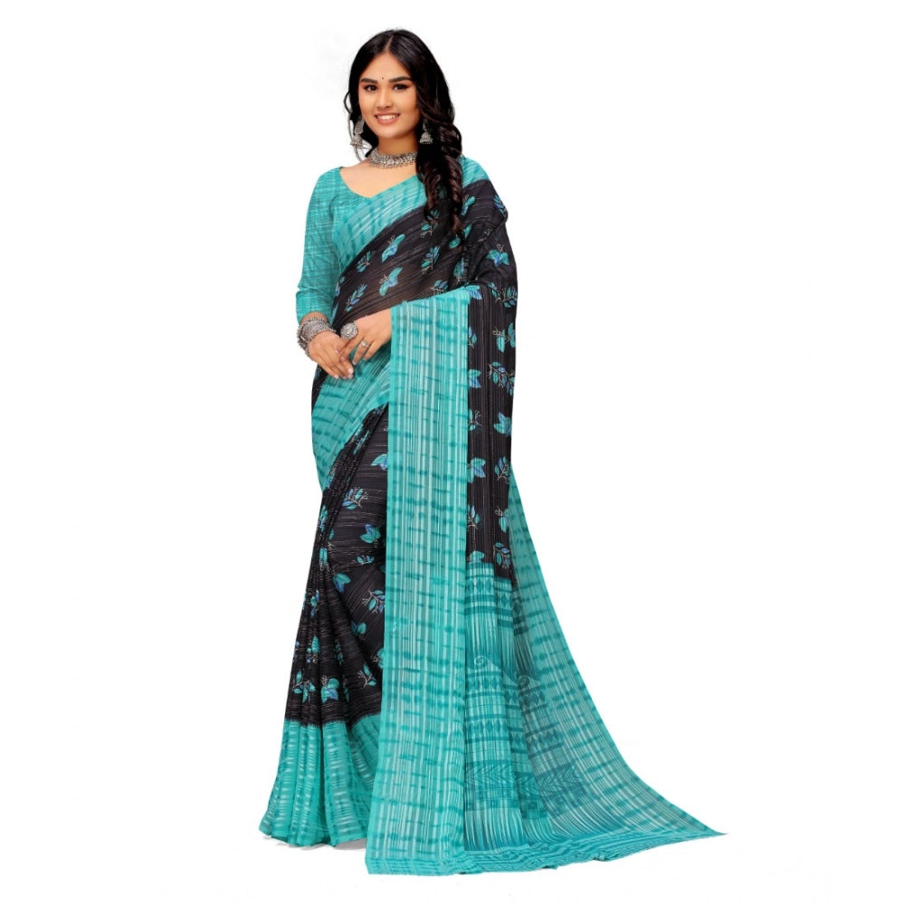 Ranili Georgette Printed Saree With Unstitched Blouse