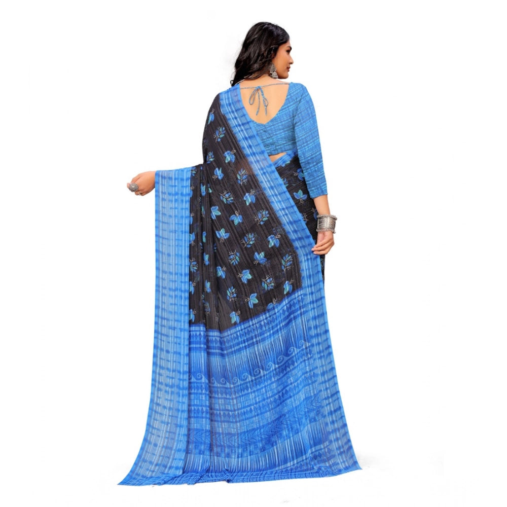 Ranili Georgette Printed Saree With Unstitched Blouse