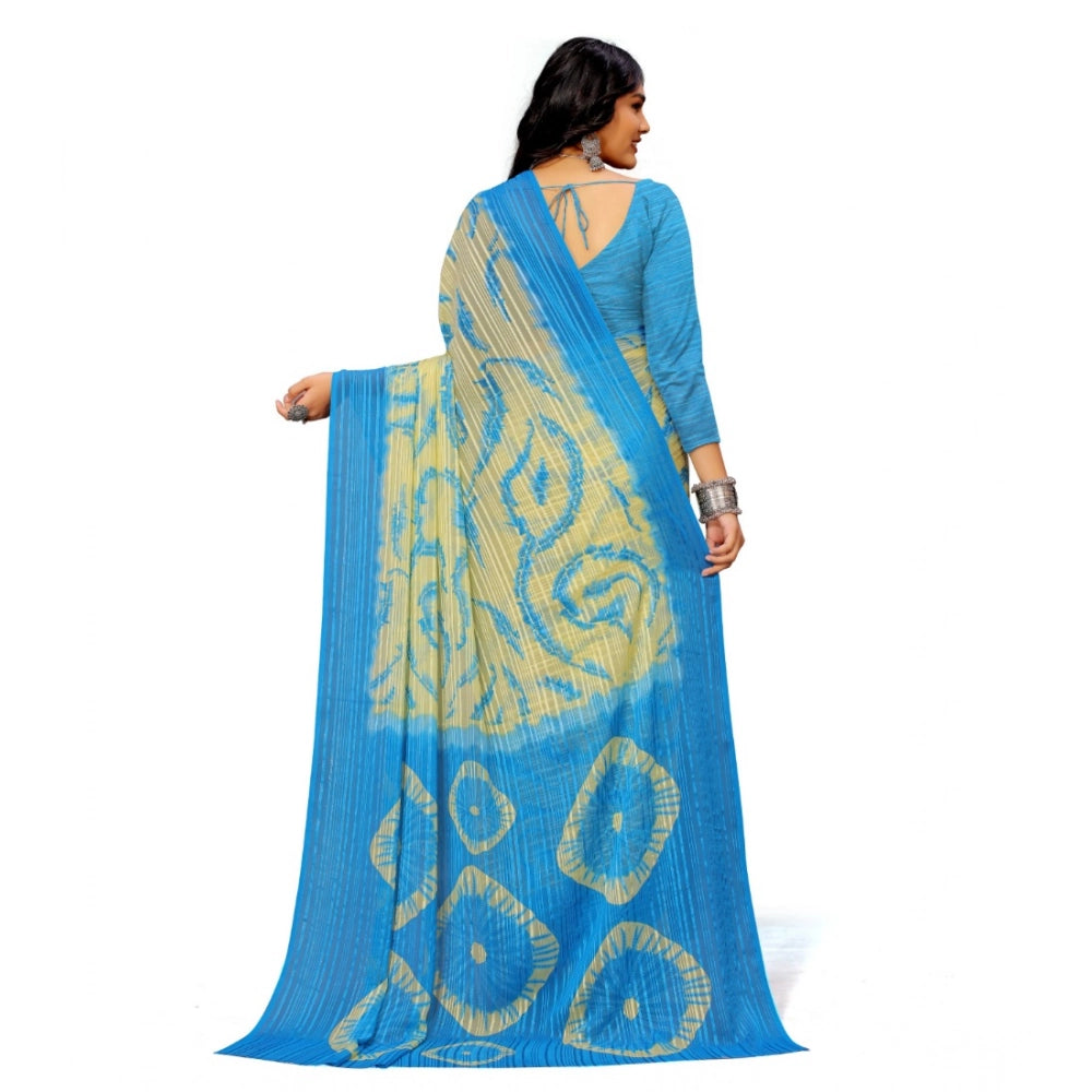 Ranili Georgette Printed Saree With Unstitched Blouse